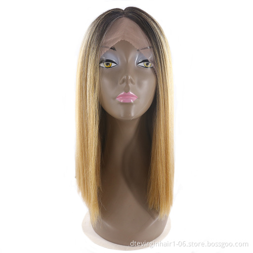 DTL special wig100% synthetic hair machine made women honey silk straight heat resistant soft synthetic wig